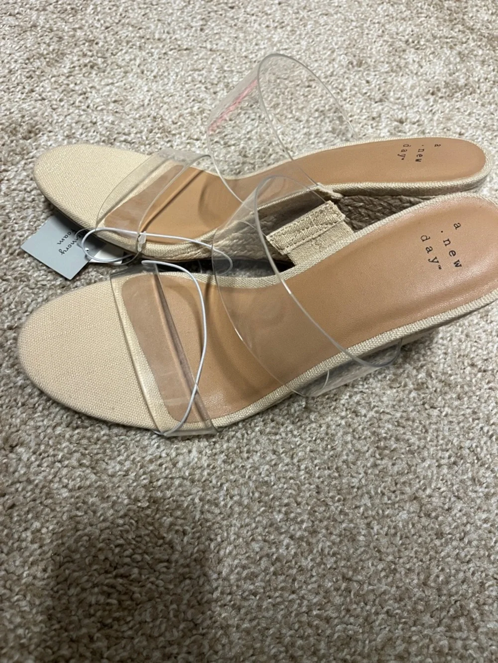 a new day Clear-Strap Mules in Beige